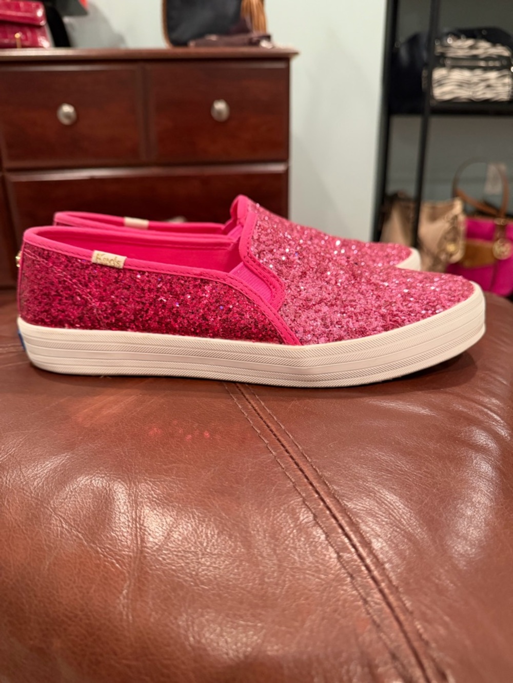 Keds x Kate Spade Pink Glitter Slip-On Women's Sneakers - Picture 5 of 6